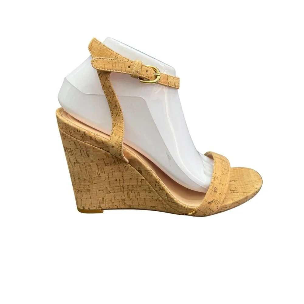 AGL Demi Ankle Strap Cork Wedge Sandal Womens shoes, Size 40.5 WORN ONCE